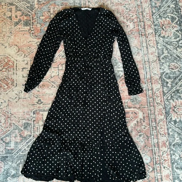 Zara | Dresses | Zara Polka Dot Maxi Dress Size Small | Poshmark